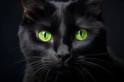 Черные кошки с зелеными глазами: коллекция качественных изображений