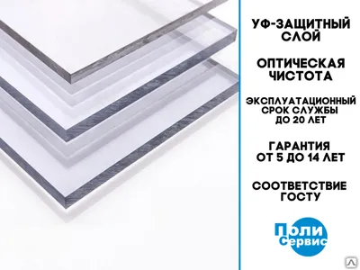 Профилированный поликарбонат трапеция 2000х1050х0,8мм (прозрачный)  Юг-Ойл-Пласт купить в Екатеринбурге | Цена в Twowin