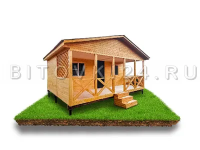 Дачный домик с навесом 4х5м № 002-ЭК - Наш Дивный Дом. Проект, цена, фото и  отзывы.