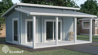 Проект: Дачный дом с террасой, 5,5х8. 63 м2 – цена, характеристики,  комплектация