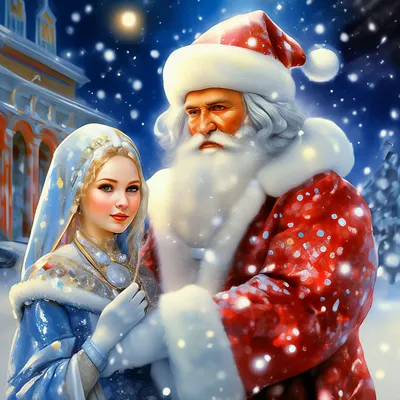 Плакат С Новым Годом! Дед Мороз, Снегурочка, 52 х 35 см - купить в Москве,  цены на Мегамаркет