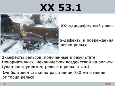 Дефекты рельсов и их новая классификация: виды изломов, классификатор  повреждений на железнодорожном пути, наименование кодов с рисунками