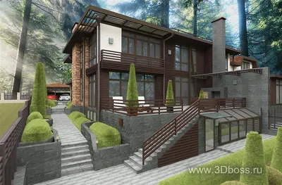 Дизайн фасада загородного дома | Паллант — японские строительные и  отделочные материалы в Москве и Владивостоке