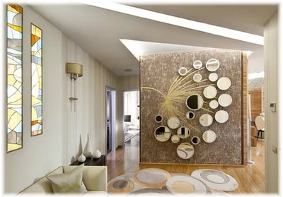 Настенное круглое зеркало для украшения стен, зеркало для украшения стен  гостиной, Золотое настенное зеркало с подвеской, украшение детской комнаты  | AliExpress