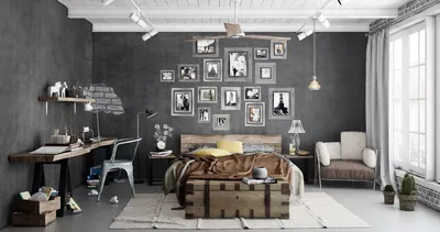Декор в стиле лофт для квартиры-студии от Settefdecor