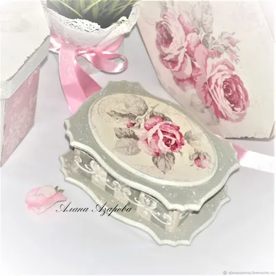 Купить \"Chateau Roses\" Шкатулка в романтическом стиле шебби шик - шкатулка  с розами | Декупаж коробки, Декупаж, Шкатулка