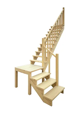 Деревянная межэтажная лестница ЛЕС-08 – доставка, монтаж