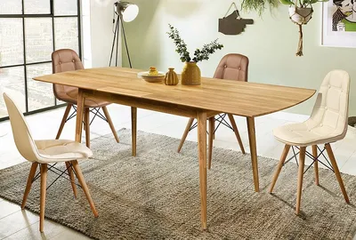 Обеденный стол деревянный раскладной светло-коричневый 170-210 см \"Ирвинг\"  - купить за 85860 руб в интернет-магазине DG-Home