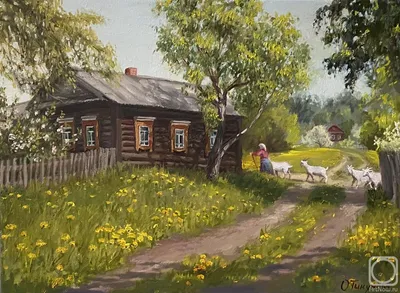 Весна в деревне» картина Тикуновой Ольги маслом на холсте — купить на  ArtNow.ru