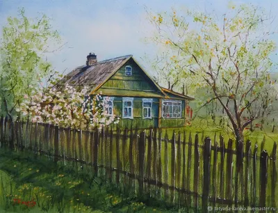 Картина «Весна в деревне»