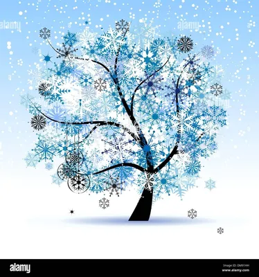 Дерево в снегу - Прекрасное изображение