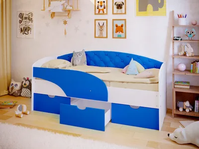 Детская кровать \"Алиса-2 СТ голубая\" купить по цене 26,857.62 рублей в  Белгороде