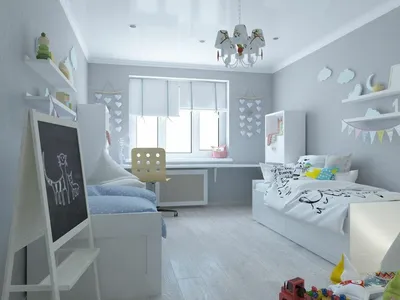 Дизайн детской для мальчика и девочки – фото комнат 2022