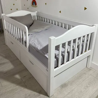 Кровать детская с бортиком \"Карина\" (массив дерева) - купить по лучшей цене  в Черкассах от компании \"Интернет-магазин мебели \"Гора меблів\"\" - 1654234339