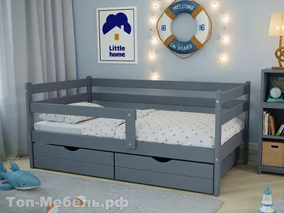 Кровать детская Мечта classic (с ящиками, с бортиком, белая, деревянная,  для детской), 160х80 — купить в интернет-магазине по низкой цене на Яндекс  Маркете