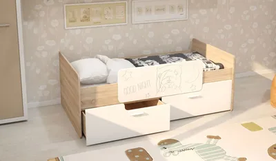 Купить Детская кровать с бортиком и ящиками Умка в Новосибирске недорого с  доставкой на дом.