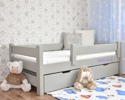 Детская кровать из массива с ящиками и бортиком Массимо купить в  интернет-магазине Магсэйл - 17575 руб.
