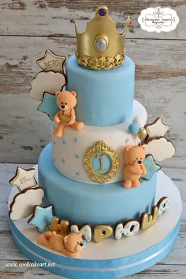 Мастичный торт с короной и мишками | Baby shower cakes, Cake, Shower cakes