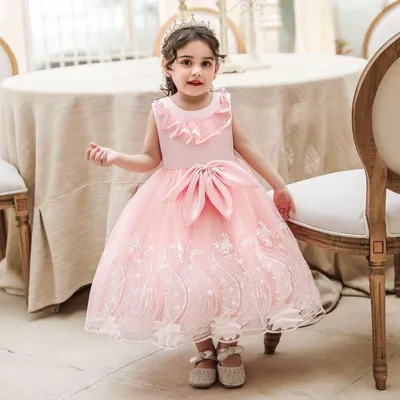 ₪66-Платье с цветочным узором для девочек на свадьбу вечер для детей от 6  до 14 лет детские платья для торжественной вечеринки д-Description