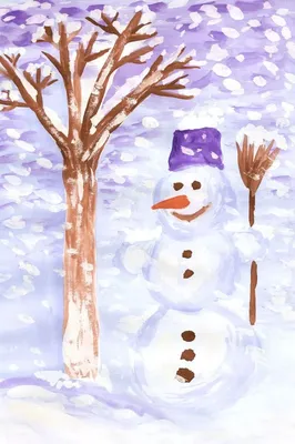 Детские рисунки красота зимы - 52 фото