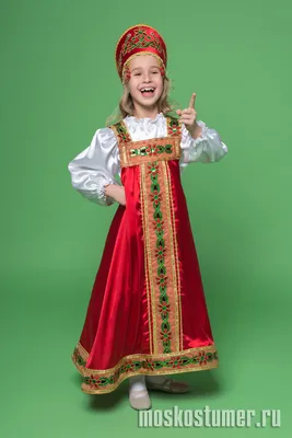 Чувашский детский национальный костюм: платье, пояс, головная повязка и  подъюбник.