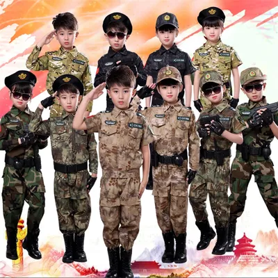 Детские Военные боевые тактические костюмы ACU, камуфляжный короткий и  длинный армейский костюм, уличная одежда для мальчиков и студентов,  тренировочная униформа | AliExpress