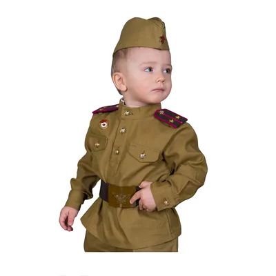 Костюм военного \"Солдат\", гимнастёрка, ремень, пилотка, 3-5 лет, рост  104-116 см купить в Чите Военные костюмы в интернет-магазине Чита.дети  (2086315)