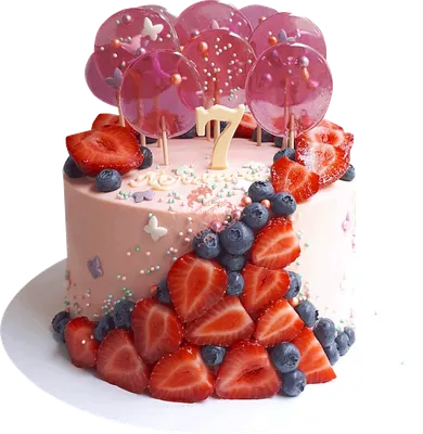 Торт на 7 лет с ягодами (49) - купить на заказ с фото в Москве