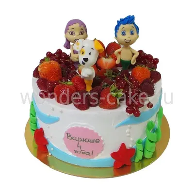 Детский торт \"Полянка\" со свежими ягодами на заказ