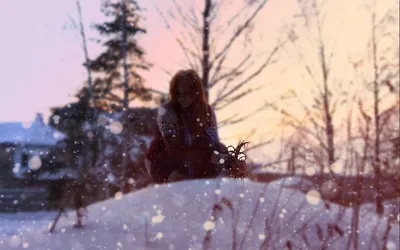 Зимняя сказка: девушки, снег и мороз