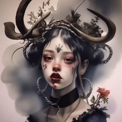 Иллюстрация Девушка дьявол | Illustrators.ru