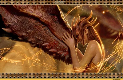 Скачать обои Девушка дракон с катаной на рабочий стол из раздела картинок  Драконы