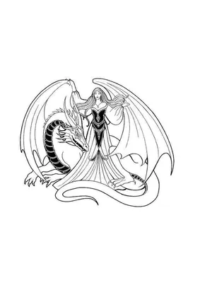 Картина \"Девушка и дракон\"