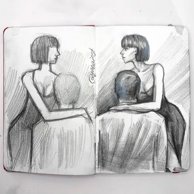 Рисование капиллярными ручками девушка…» — создано в Шедевруме