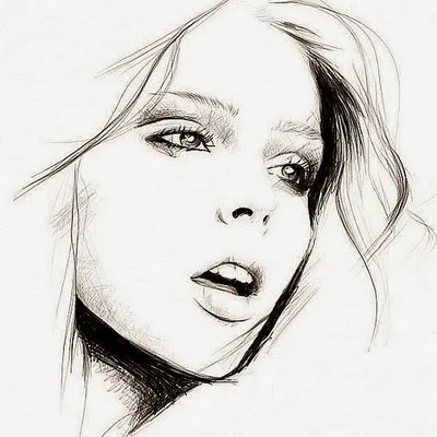 Набросок лица девушки для рисования - 45 фото