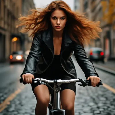 Фото Девушка на мотоцикле остановилась на дороге, by DARKV3L