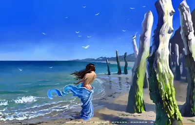 волны моря девушки стоковое фото. изображение насчитывающей свеже - 15868360