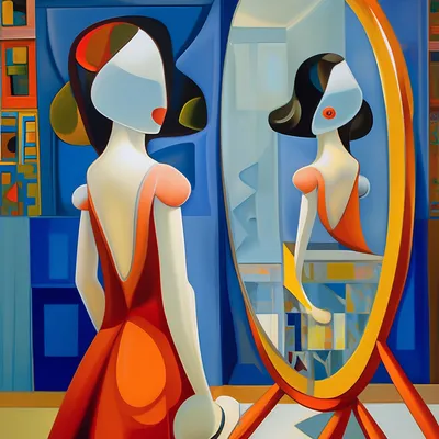 Девушка с телефоном перед зеркалом Стоковое Фото - изображение  насчитывающей состав, яркое: 45303964