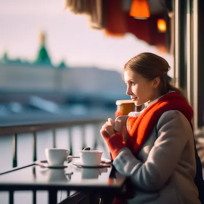 Девушка с красивыми ногтями держит кружку с кофе. Девушка пьет кофе Stock  Photo | Adobe Stock