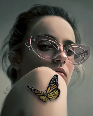 Картина \"Девушка с бабочками \" | Интернет-магазин картин \"АртФактор\"