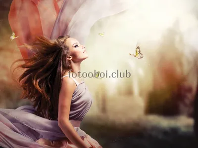 Фотообои «Девушка с крыльями бабочки» купить