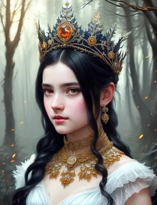 Девушка с платком и короной на …» — создано в Шедевруме