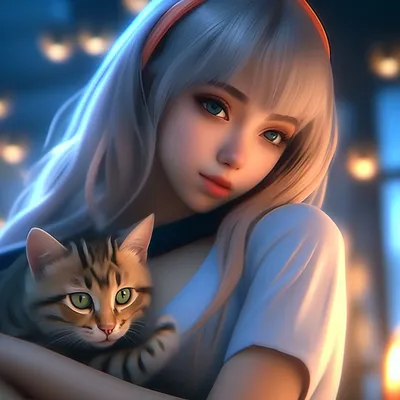 Девушка с котом стоковое фото. изображение насчитывающей ангстрома -  28214754
