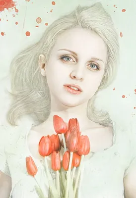 Девушка с белыми тюльпанами (41 фото) »