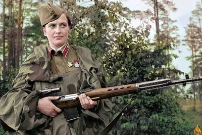 Реалистичная, русская девушка-снайпер…» — создано в Шедевруме