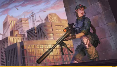 Девушка снайпера стоковое изображение. изображение насчитывающей бой -  23700745