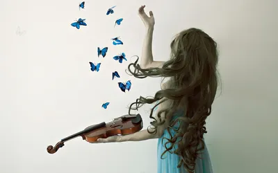 Скачать обои девушка, скрипка, музыка, girl, violin разрешение 2500x1666  #83465