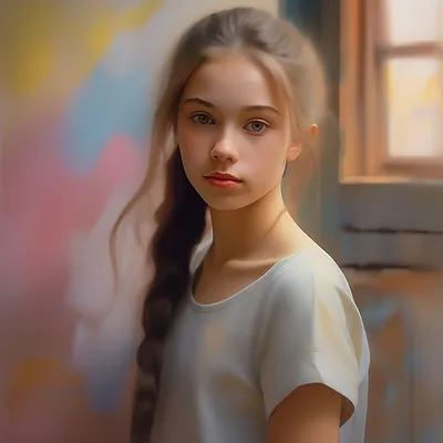 Девушка 17 лет, портрет в стиле …» — создано в Шедевруме