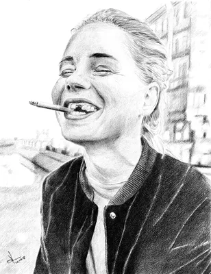 Фото Рисунок карандашом девушки с сигаретой. Автор Алексей Паршуков,  alex_darkart