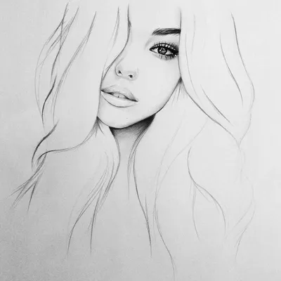 Рисунок девушки карандашом, иос , чё…» — создано в Шедевруме